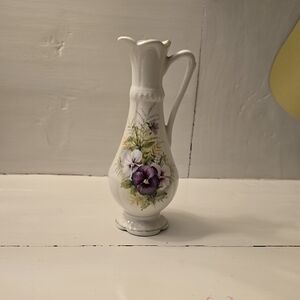 Vintage James Kent Old Foley Pitcher Bud Vase with a Pansy Floral